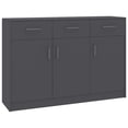 thumbnail image 3 of Canddidliike Modern Sideboard Buffet Server, Kitchen Cabinet Storage Unit with 3 Doors and 3 Drawers - Gray, 3 of 7