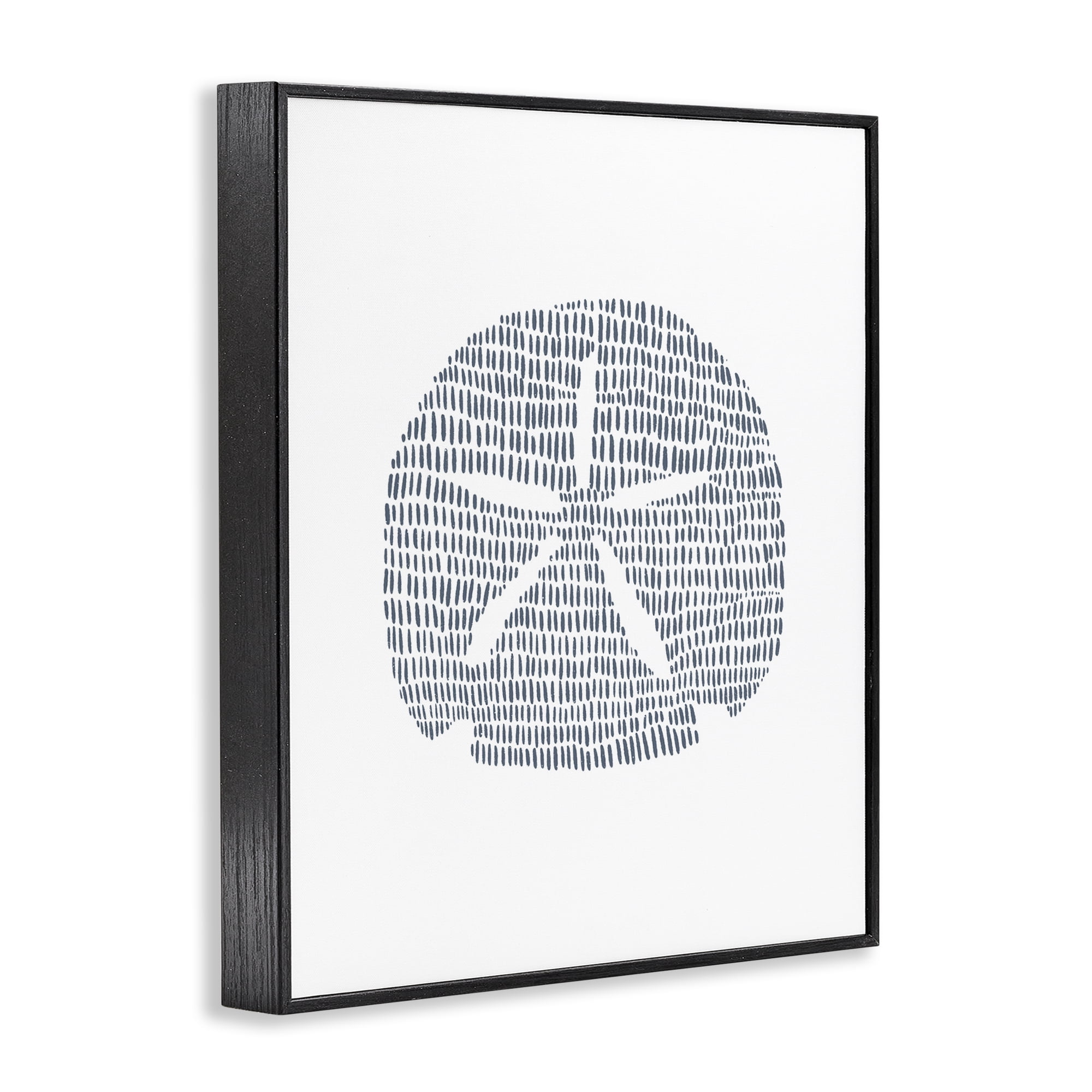 Stupell Industries Minimal Sand Dollar Coastal Painting Black Framed Art Print Wall Art, 16 x 20