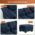 thumbnail image 6 of Wiilayok 114" U Shaped Sectional Sofa with Chaise Lounge and Ottoman,Chenille Modular Sectional Sofa Couch for Living Room,Blue, 6 of 8