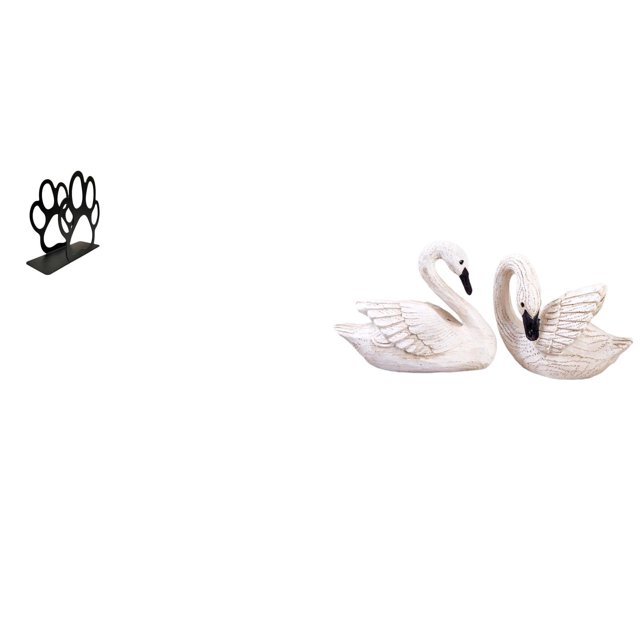Servilletero de hierro,Servilletero con forma de pata,color negro,Dispensador de toallas de papel con estante para pañuelos independiente,estatua de resina de cisne,Figuras de