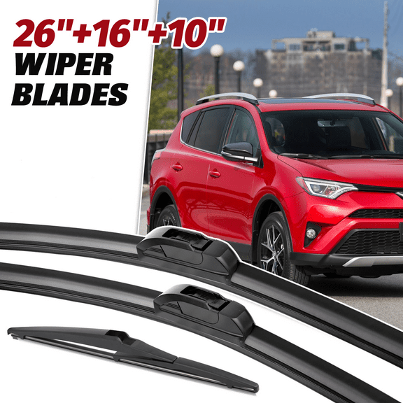Windshield Wiper Blades 26" 16" 10" Replacement for Toyota RAV4 2013-2018