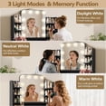 thumbnail image 6 of Pipleo 31" W Makeup Vanity Desk with Mirror and Lights, Small Vanity Table with 8 Storage Shelves, Big Drawer and 3 Lighting Colors, Bedroom Vanity for Girls, 6 of 9