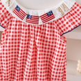 thumbnail image 7 of LIIPEE Girls Baby Bodysuits Independent Day Romper Casual Summer Plaid Printed US National Flag Embroidery Flying Sleeve Crew Neck Jumpsuit Kids 4th Of July Patriotic Cute One-Pieces,18-24 Months, 7 of 7