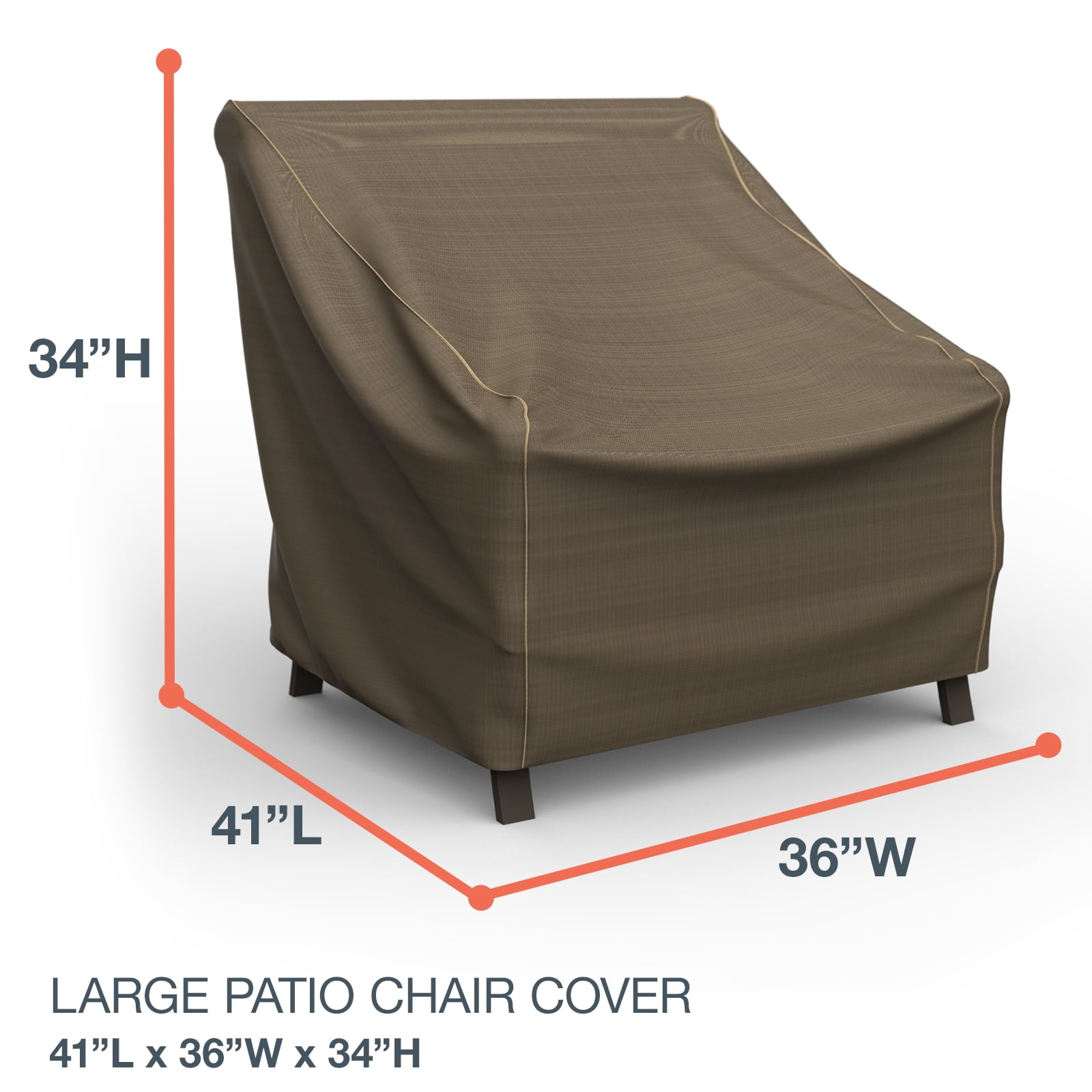 Budge Large Black and Tan Patio Chair Cover, StormBlock Hillside