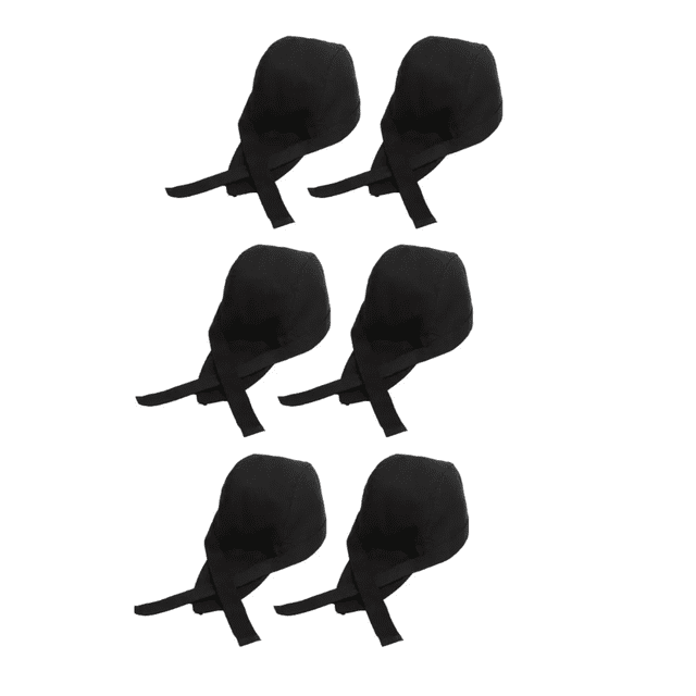 6pzs Gorro De Cheff Gorro Para Cocina Estilo Turbante Unisex Malubero Negro