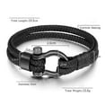 thumbnail image 4 of Leather Rope Braided Horseshoe Buckle Stainless Steel Bracelet Men's Accessories Titanium Steel Retro Jewelry, 4 of 5