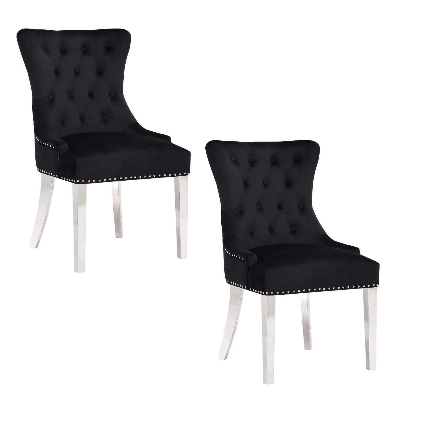Chaises Chairus noires (lot de 2) pour salle à manger (Plata Import)