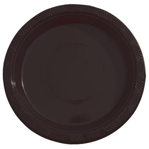 7in. Black Plastic Plates (15)