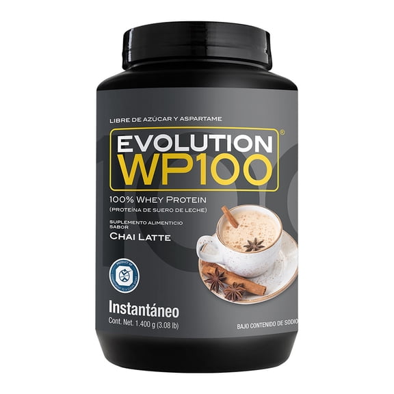 Proteína de suero de leche Evolution Nutraceutical WP100 sabor Chai Latte 1400g