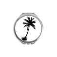 thumbnail image 1 of Coconut Tree Plage Noir Contour Main Compact Miroir Rond Portable Poche Verre, 1 of 3