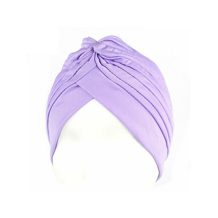 Womens Pleated Turban Knot Twist Cap Head Band Headwrap Hijab Muslim Hats Beanie