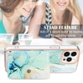 thumbnail image 4 of TECH CIRCLE Stylish Case for iPhone 15 (6.1") - Premium TPU/PU Leather Phone Case [Built-in Wallet Feature] Lightweight Cute Marble Durable Cover, Green, 4 of 6