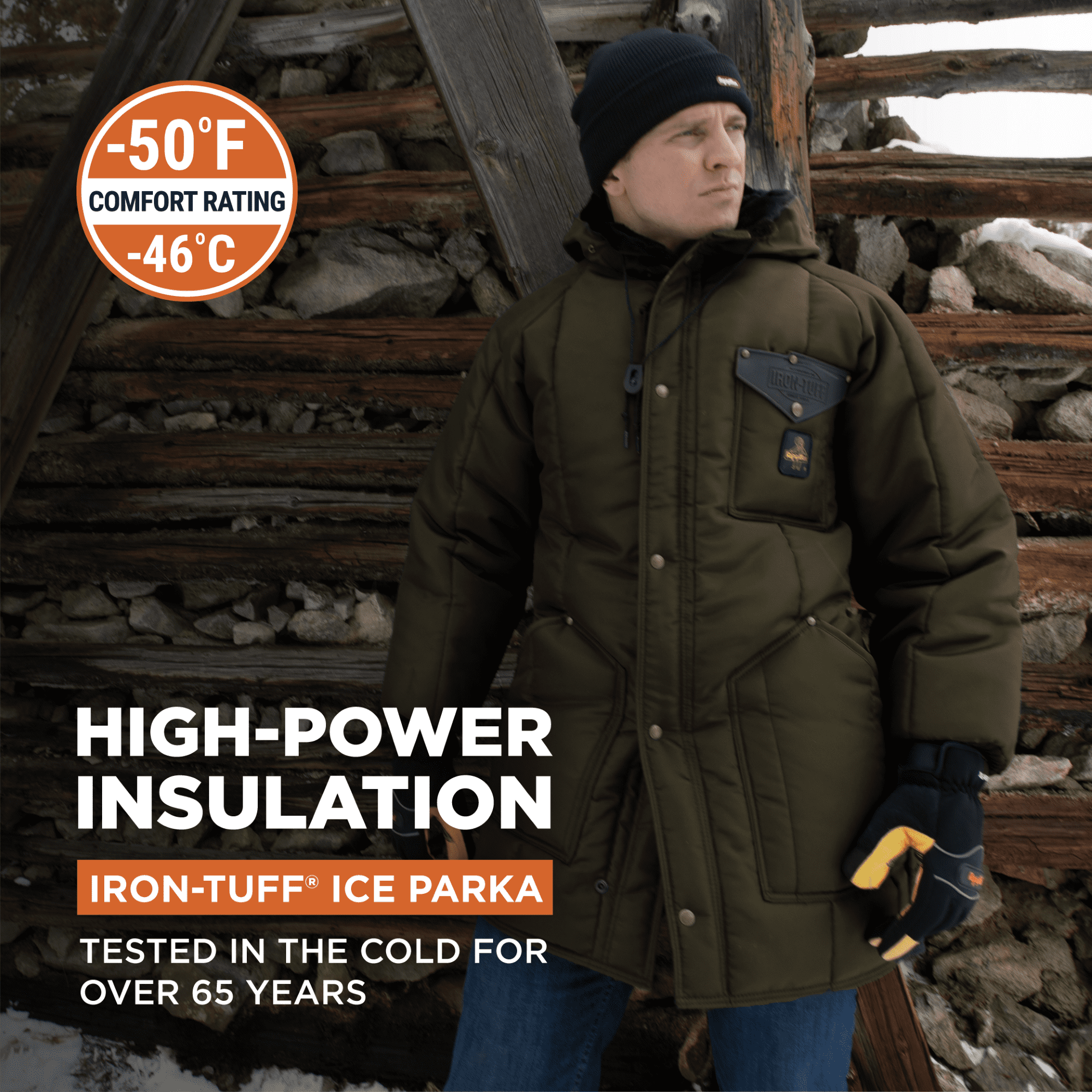 RefrigiWear Iron-Tuff Ice Parka - Men's Insulated Winter Jacket