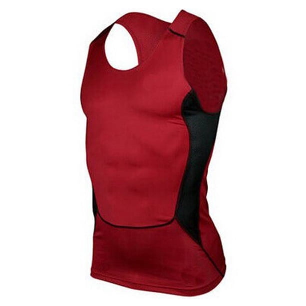 Advancent Chaleco para correr para hombre, deportes, Fitness, compresión, tanques sin mangas, secado rápido, ajustado, para correr, Fitness, gimnasio, Uniforme atlético Rojo XXXL Advancent FS8134-10