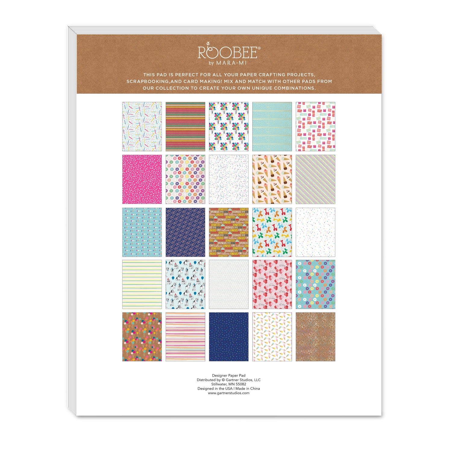 (2 pack) Roobee by Mara Mi Celebrations Paper Pad  8.5" x 11" - 24 lb/ 110 GSM, 50 sheets