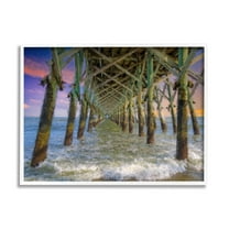 Stupell Industries Ocean Foam Underneath Boardwalk Bridge Dock Sunset Framed Wall Art, 30 x 24, Design by Daniel Sproul