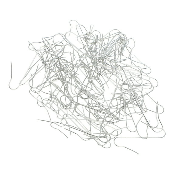 KONTONTY 100Pcs Mini Ornament Hooks Silver Iron For Christmas Tree Decorations