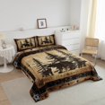 thumbnail image 2 of Rustic Bear Comforter Set Twin Woodland Wildlife Hunting Bedding Set Farmhouse Cabin Lodge Bedding Comforter Sets Adults Men Black Retro Country Animal Quilt Duvet 2 Pcs, 2 of 6