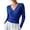 Blue, variant on Sweaters for Women Solid Cross Neck Pullover Long Sleeve Slim Fitted Tops Trendy Casual Lightweight Comfy Blouse