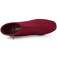 thumbnail image 5 of Unique Bargains Women's Solid Side Zip Chunky Heel Ankle Boots Burgundy 9, 5 of 7
