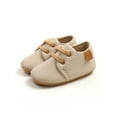 thumbnail image 2 of Baby Boys Girls Oxford Shoes Anti-slip Lace Up Sneaker PU Leather Moccasin Newborn Infant First Walker Loafer Shoes 0-18 Months, 2 of 6