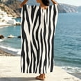 thumbnail image 4 of HAPIMO V Neck Print Batwing Sleeve Kaftan Maxi Dress Women Casual Dress for Beach Black L, 4 of 7