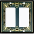 thumbnail image 6 of Metal Light Switch Plate Cover Elegant Victorian Blue Yellow Frame FRA059, 6 of 13