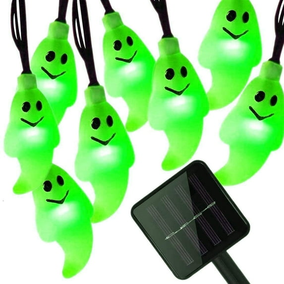 LINLIN Solar Ghost String Lights, LED Ghost Shape Fairy Light Waterproof Solar Ghost Garden Lights for Halloween Christmas, Garden, Patio, Wedding, Party and Holiday Decorations