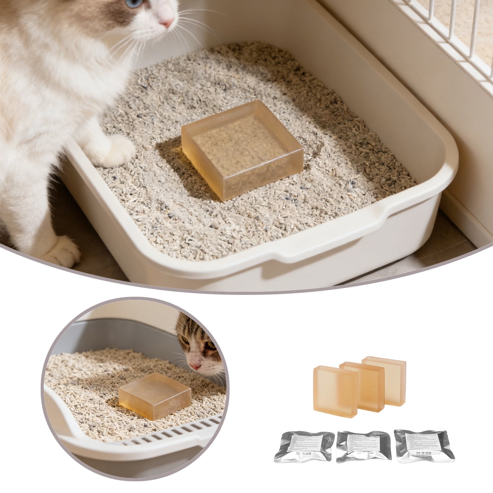 3 Pack Cage Natural Neutralizer for Small Animal Habitats and Litter Management in Indoor 3PCS,11x11cm,Blue