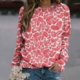 thumbnail image 2 of Chemises à Manches Longues pour Femmes, Col Rond Imprimé, Pull Léger, Vêtements d'Automne, 2 of 4