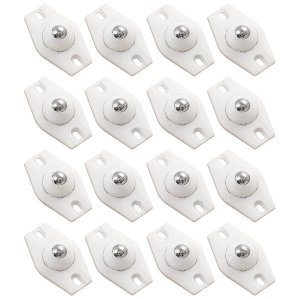 Ruedas autoadhesivas pequeñas Ruedas 16 piezas, Mini ruedas adhesivas Ruedas de bolas de acero inoxidable, Rotación de 360 grados Polea adhesiva giratoria blanca para bricolaje