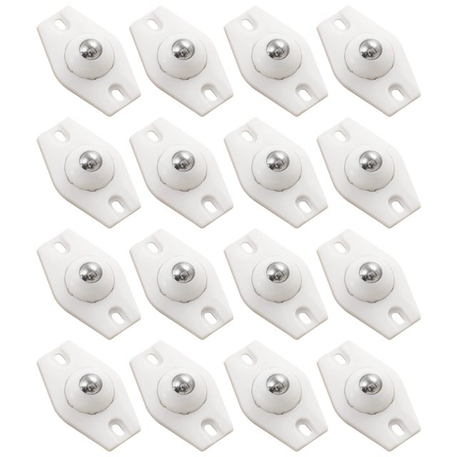 Ruedas autoadhesivas pequeñas Ruedas 16 piezas, Mini ruedas adhesivas Ruedas de bolas de acero inoxidable, Rotación de 360 grados Polea adhesiva giratoria blanca para bricolaje