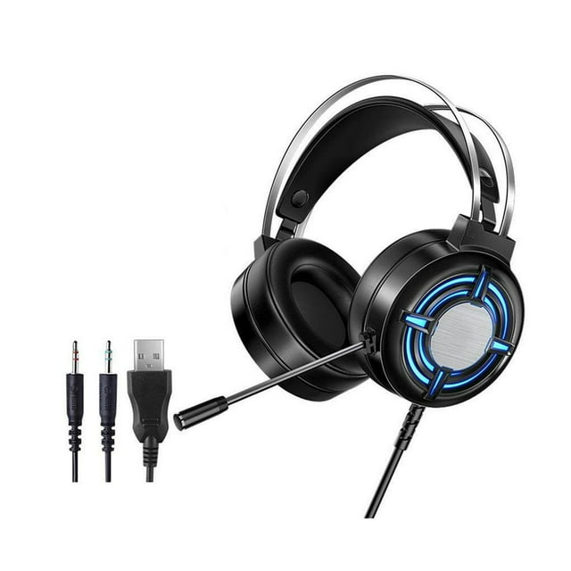 7 Light Colors LED Game Headphone Comfortable Headset With Mic For PC Laptop Videogames No.01