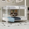 thumbnail image 4 of Harper & Bright Designs Full Size Iron Bunk Bed with Ladder, Full Over Full Metal Bunk Bed Frame with Safety Rails for Bedroom, White, 4 of 11