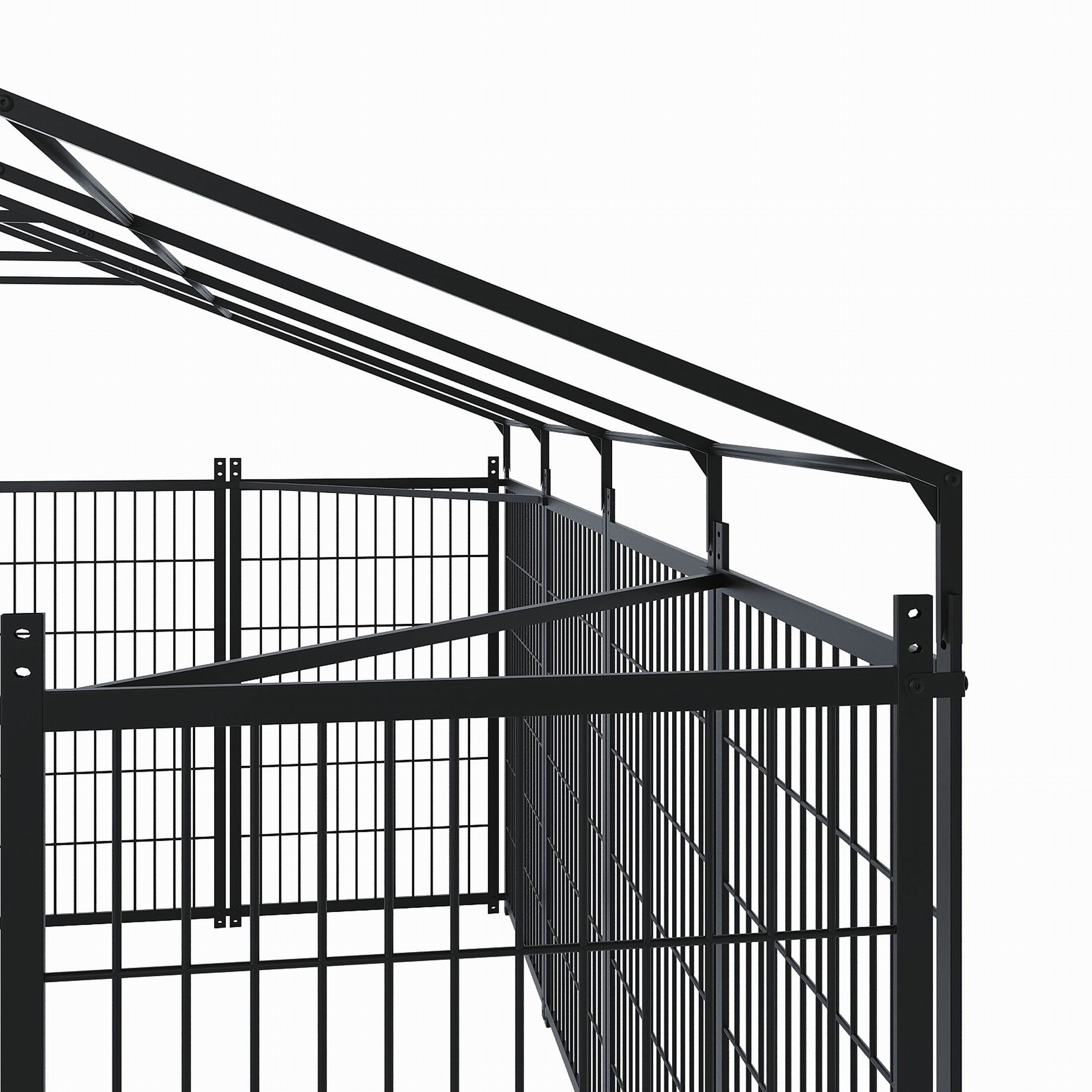 Large Dog Kennel For Outdoor Pet Pens Dogs Run Enclosure Animal Hutch Metal Coop Fence with Roof Cover