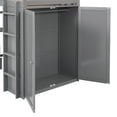 thumbnail image 4 of Kumix Loft Bed Twin Size, Wood Loft Bed with Drawers, Desk, Shelf and Wardrobe for Teens Adults, Heavy Duty Loft Bed with Safety Guardrail and Ladder for Bedroom, Noise-Free, Gray, 4 of 7