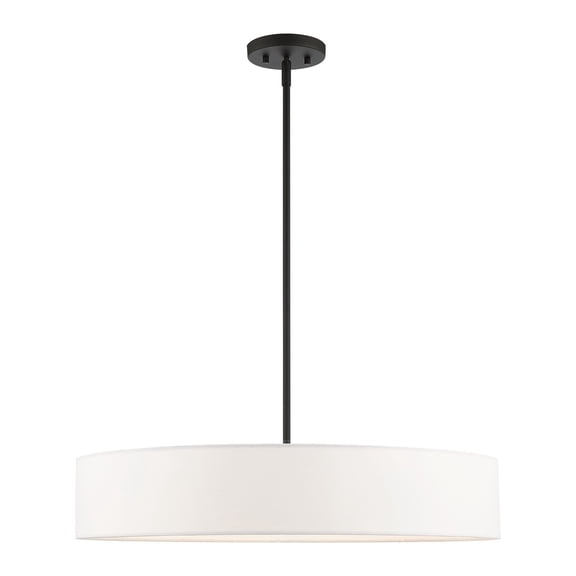 Livex Lighting Venlo 5-Light Modern Metal & Fabric Chandelier in Black