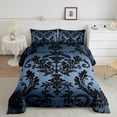 thumbnail image 3 of Manfei Hippie Western Damask Full Size Comforter Sets, Western Mandala Fashion Bedding Comforter Set, Retro Blue Tribal Theme Reversible Bedding Sets, Luxury Bedroom Decor, 3 Pieces, 3 of 9