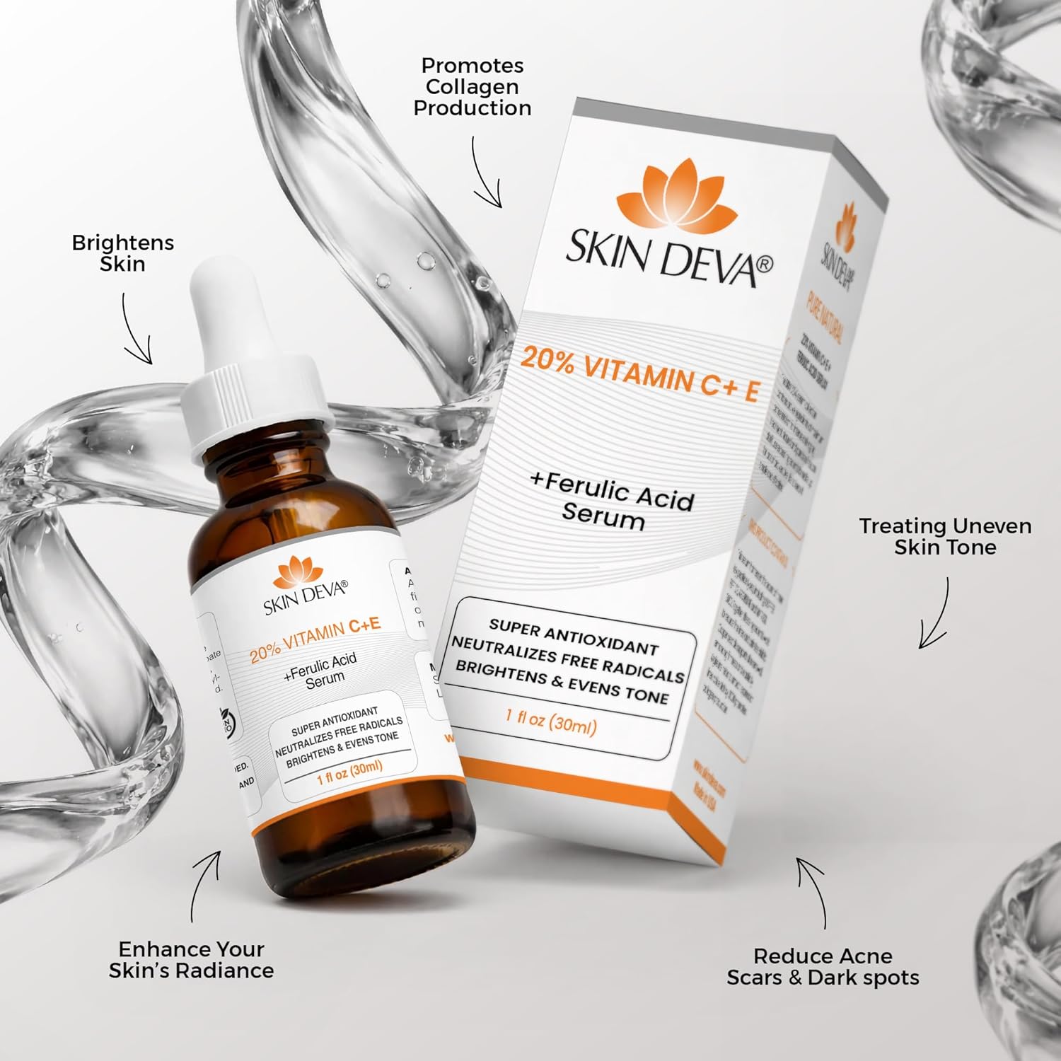 Skin Deva 20% Vitamin C Face Serum With Hyaluronic Acid, 1 fl oz photo 4