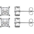 thumbnail image 4 of Stainless Steel Princess Cut Style Cubic Zircon Classic Stud Earrings, 4 of 4