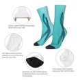 thumbnail image 3 of Yiaed a Teal Ribbonin Print Great elasticity Crew Socks Sports socks for Men and Women, 3 of 6