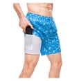thumbnail image 4 of Rokka&Rolla Men's 7'' Pattern Swim Shorts with Compression Liner, 4 of 12