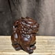 thumbnail image 3 of pair of ebony wood carved Pixiu figurines, wooden home decor, entryway tabletop ornaments, shop opening gifts, and handicrafts., 3 of 3