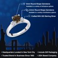 thumbnail image 2 of Gem Stone King 925 Sterling Silver Brown Smoky Quartz and White Topaz 3-Stone Engagement Ring for Women (1.08 Cttw, Round 6MM, Gemstone Birthstone, Size 7), 2 of 6