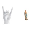 thumbnail image 1 of Estatua de resina con gesto de roca, escultura artística de la mano y los dedos de María, colección religiosa, ideal para exhibir en el, 1 of 8