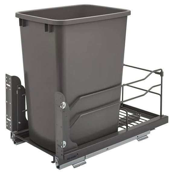 Rev-A-Shelf 53WC-1535SCDM-113 35 Qt Pullout Waste Container Trashcan, Gray