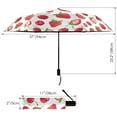 thumbnail image 3 of Strawberries and Cherries Compact Sun Umbrella Windproof Travel Umbrellas for Rain Strong Portable UV Protection, 3 of 8