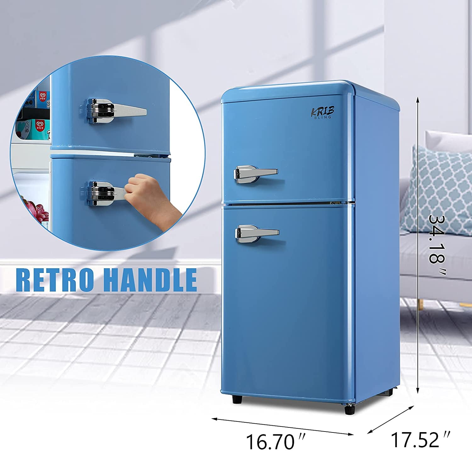 Dropship KRIB BLING 3.5Cu.Ft Compact Refrigerator Mini Fridge With