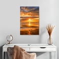 thumbnail image 2 of Elephant Stock Sunset Over The Beach Wall Art - Vertical Canvas Wall Art - Living Room Wall Decor - Beach Canvas - Orange And Blue Decor By Adrian Campfield - 16" x 24", 2 of 8