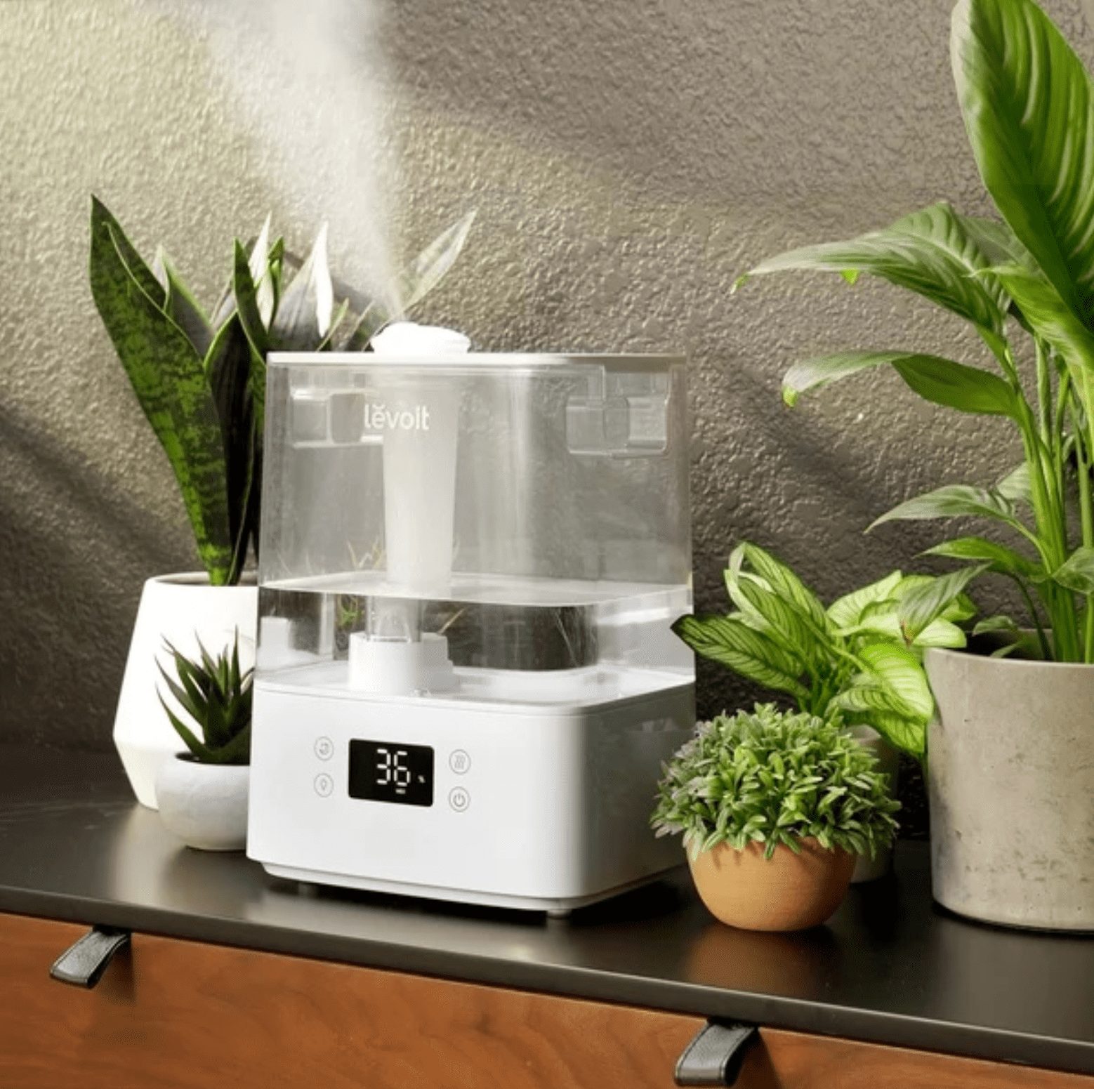 Levoit LUH-A601S-WUSB Smart Cool Mist Ultrasonic Humidifier Classic Top Fill Vaporizer with Essential Oil Tray, White